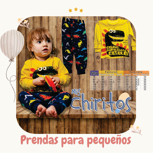 Conjunto Amarillo Cool-Dino